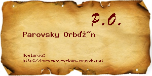 Parovsky Orbán névjegykártya